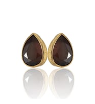Kadir Jewellery 22 Ayar Altın Kaplama Kadın Minimal Küpe -El İşçiliği Ve Hipoalerjenik Küpe (Bordo)