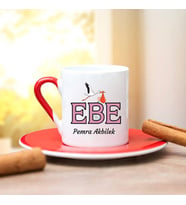 Ebe Türk Kahvesi Fincanı (Kırmızı)