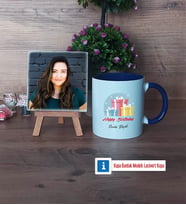 Doğum Günü Hediyesi Fotoğraflı Dekoratif Taş, Kupa Bardak Beyaz Hediye (Model 3)