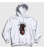 Presmono Unisex Gri Wall Anime Attack On Titan Kapüşonlu Sweatshirt 125011tt (Beyaz)
