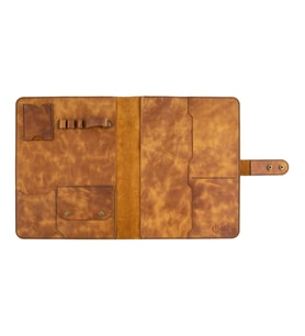 Twingold Kişiye Özel %100 Deri Rainbow iPad Organizer 10.5" Fuşya (Camel)