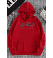 Unisex Los Angles Baskılı Sweatshirt (Kırmızı)