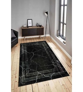 Dijital Baskılı Yıkanabilir Kaymaz Modern Renkli Salon Halısı Mutfak Halısı Yolluk ND-HY-1332 (Antrasit)