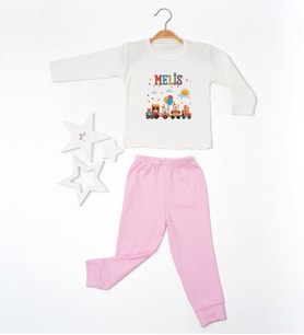 Pia Baby GL2000 İsme Özel Çocuk Pijama Takımı 1-8 Yaş (Pembe)