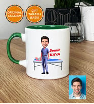Kişiye Özel Karikatürlü Fizyoterapist Hediye Kupa Bardak Erkek Fizyoterapiste Tıp Bayramı Hediyesi (Yeşil)