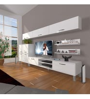 Decoraktiv Eko 8 Slm Dvd Krom Ayaklı Tv Ünitesi Tv Sehpası (Beyaz)