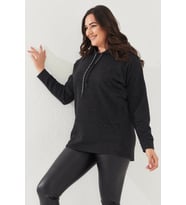 Büyük Beden Kapüşonlu Sweatshirt (Antrasit)