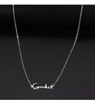 Kişiye Özel 925 Ayar Gümüş Good Luck Kolye (Gümüş)