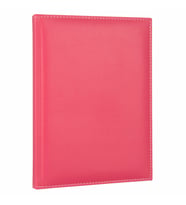DERİ KAPAK DEFTER AJANDA TARİHSİZ DÜZ 17X24 CM (Fuşya)