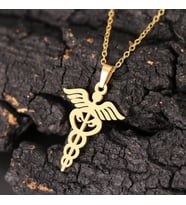 Kişiye Özel 925 Ayar Gümüş Yılan Kanatları Kolye (Gold)