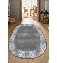 Dijital Baskılı Kaymaz Taban Yıkanabilir Oval Salon Halısı Mutfak Halısı Yolluk NDO-HK-74 (Çok Renkli)