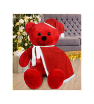 100 Cm Pelerinli Noel Baba Ayıcık Yeni Yıl , Yılbaşı Hediyesi (Kırmızı)