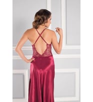 Pierre Cardin 6lı Sabahlık Çeyiz Seti Uzun (Bordo)