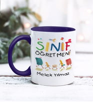 Sınıf Öğretmeni Tasarımlı Kişiye Özel Kupa Bardak (Lacivert)