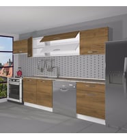 Decoraktiv Elite 280Y MDF Hazır Mutfak Dolabı - Tezgah Dahil - Parlak Beyaz (PERA MODA)