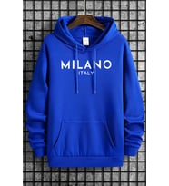 Milano Baskılı Oversize Sweatshirt (Mavi)