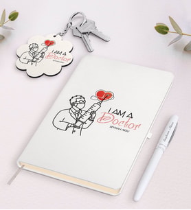 BK Gift Kişiye Özel Doctor Siyah Defter Kalem Ve Anahtarlık Hediye Seti-2 (Model 2)