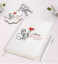 BK Gift Kişiye Özel Doctor Siyah Defter Kalem Ve Anahtarlık Hediye Seti-2 (Model 2)
