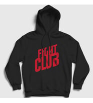 Presmono Unisex Gri Logo Film Dövüş Kulübü Fight Club Kapüşonlu Sweatshirt 244377tt (Siyah)
