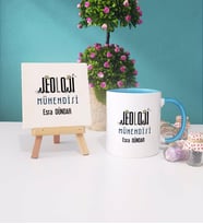 Jeoloji Mühendisi Kupa Bardak Lacivert Dekoratif Taş Baskı (Model 2)