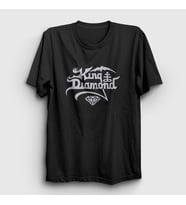 Presmono Unisex Beyaz Logo Rock King Diamond T-Shirt 485393tt (Siyah)