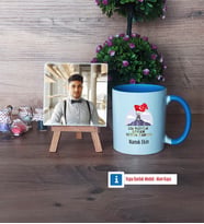 Askere Hediye Fotoğraflı Dekoratif Taş, Kupa Bardak Beyaz Hediye (Model 4)
