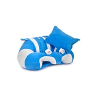 TOKKO Yastık Hediyeli Bebek Bebe Yatmaz Oturma Destek Minderi - Bebek Koltuğu - Büyük Bebek Oturağı Bebeyatmaz (Mavi - Beyaz) (MAVI-BEYAZ)
