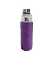 Peluş Kılıflı Cam Matara 750 Ml (Mor)