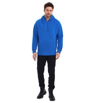 Kapüşonlu Oversize Kanguru Cep Şardonlu 3 İplik Erkek Sweatshirt (Mavi)