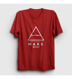 Presmono Unisex Sarı Logo 30 Seconds To Mars T-Shirt 171802tt (Kırmızı)
