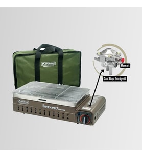 CK-507 Orcamp Portatif Kamp Ocak Dumansız Izgara Çantalı (Kahverengi)