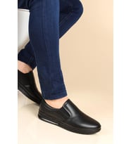 FAST STEP Hakiki Deri Erkek Casual Ayakkabı 662MAECCO (Siyah)