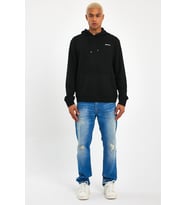 Süperlife Kapşonlu Uzun Kollu Baskılı Dar Kalıp İnce Erkek Sweatshirt SPR 2019K61 (Siyah)