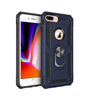 Uyumlu Model Apple iPhone 6 Plus 6S Plus Kılıf Yüzüklü Zırh Tank Vega (Mavi)
