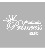 Arabada Princess Var Araba Sticker siyah 18x9 CM (Beyaz)