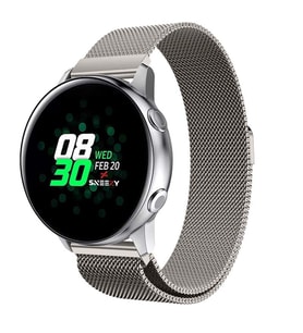 Huawei Watch GT 3 Elegant – Active 42mm Uyumlu 20mm Woven Wire Metal Hasır Kordon (Bej)