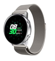 Huawei Watch GT 3 Elegant – Active 42mm Uyumlu 20mm Woven Wire Metal Hasır Kordon (Bej)