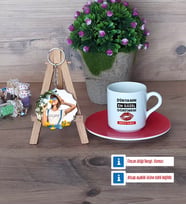Kadın Öğretmene Hediye Türk Kahvesi Fincanı Ahşap Altlıklı ve Fotoğraflı Ahşap Anahtarlık Hediye (Model 3)