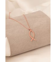 İÇİ BOŞ BALIK GÜMÜŞ KOLYE (Rose)