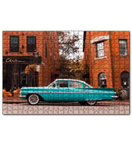 Cakapuzzle Kırmızı Binalar ve Yeşil Araba  Puzzle Yapboz MDF (Ahşap) (255 Parça)