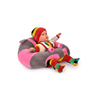 TOKKO Bebek Bebe Yatmaz Oturma Destek Minderi - Bebek Koltuğu - Büyük Bebek Oturağı Bebeyatmaz (Gri - Pembe)