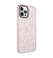 Uyumlu Model Apple iPhone 12 Pro Max Kılıf Bumper Şeffaf Buzlu Kapak (Pembe)