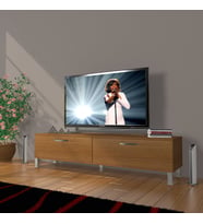 Decoraktiv Eko 140 Mdf Std Krom Ayaklı Tv Ünitesi Tv Sehpası (Ceviz)