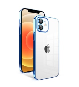 iPhone 12 Kılıf Garaj Kenarları Renkli Kamera Korumalı Kılıf (Saks)