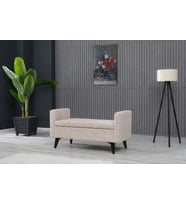 Toffet Bench Puf - Modern, Fonksiyonel ve Konforlu Kollu Bazalı Yüksek Ayaklı (Mavi)