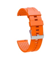 Samsung Galaxy Watch 42mm Kordon Silikon Dalga Desen Şerit Band 23 (Turuncu)