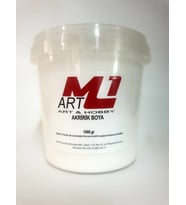 M1 ART Akrilik Boya 1.kg --10 Renk Seçeneği, Ahşap, Tuval, Seramik , Duvar ,Taş (Beyaz)
