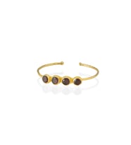 Kadir Jewellery 22 Ayar Altın Kaplama Zirkon Taşlı Ayarlanabilir Trend Bilezik (Bordo)
