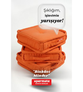 XPERMATE Bisküvi Minder Petek Önü Palet Üstü Minderi Fransız Minder Bank ve Bahçe Minderi 45x45x14 cm (Kiremit)