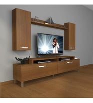 Decoraktiv Ekoflex 7 Slm Krom Ayaklı Tv Ünitesi Tv Sehpası (Ceviz)